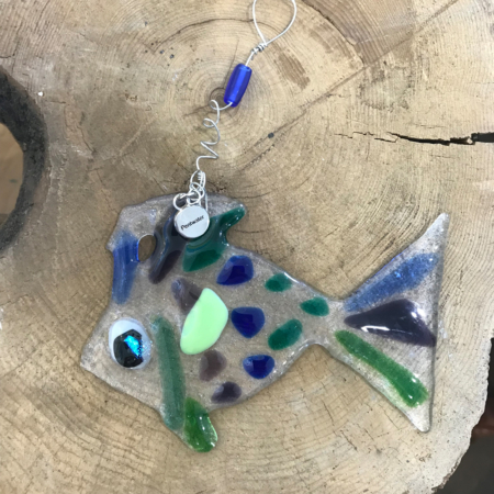 Spotted Fish Fused Glass Ornament
