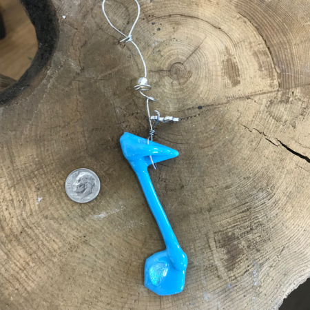 Blue Music Note Fused Glass Ornament - Image 2