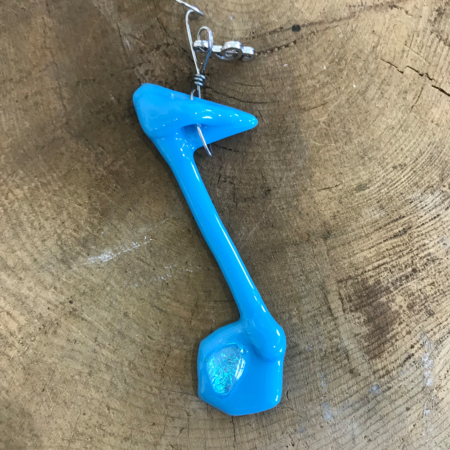 Blue Music Note Fused Glass Ornament
