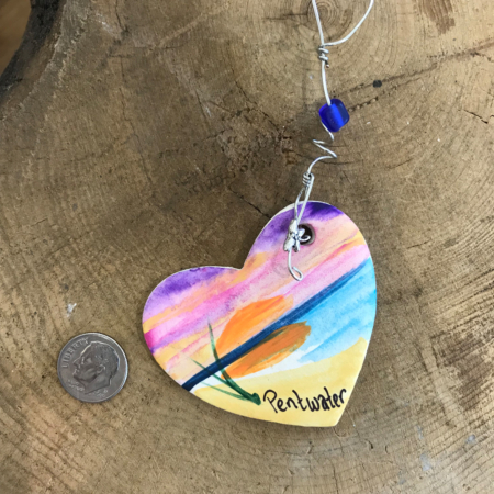 Pentwater Heart Clay Ornament - Image 2