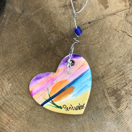 Pentwater Heart Clay Ornament