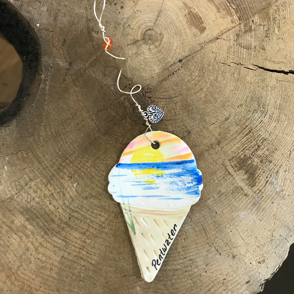 Pentwater Icecream Clay Ornament