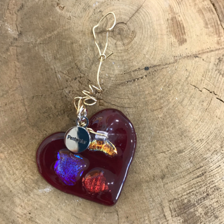 Heart Fused Glass Ornament