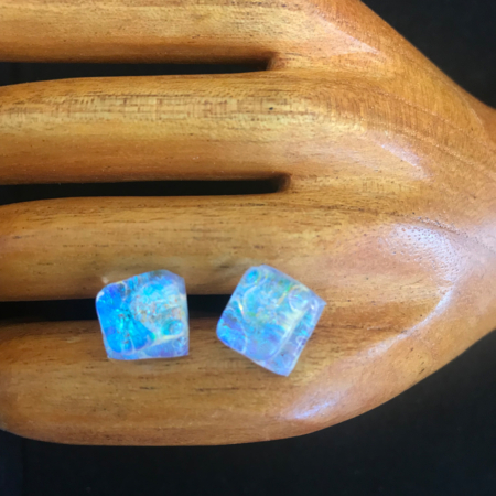 Beach Blue Dot Earrings Layered