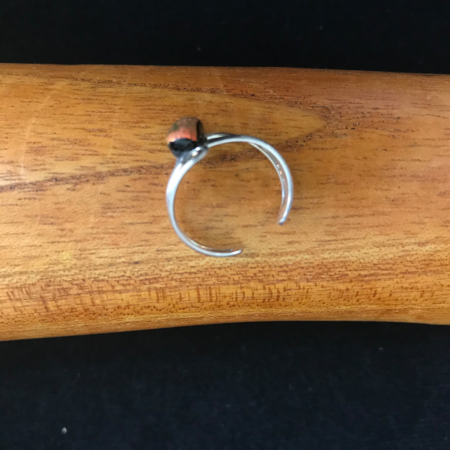 Fire Orange Sterling Silver Adjustable Ring - Image 2