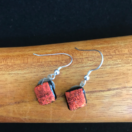 Fire Orange Dangle Earrings