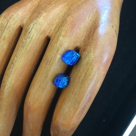 Midnight Blue Dot Earrings Layered