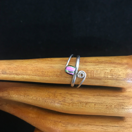 Garden Pink Sterling Silver Adjustable Ring