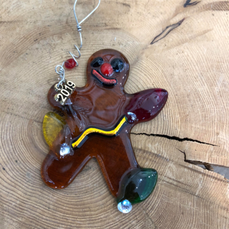 The Gingerbread Man Fused Glass Ornament