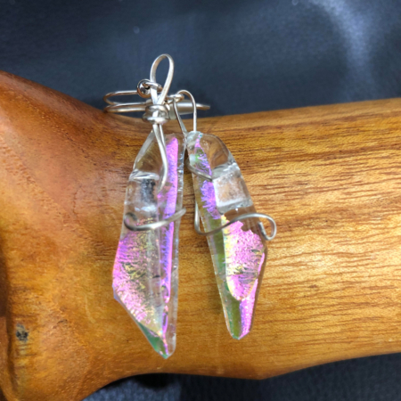 Pink Dangle Earrings - Layered
