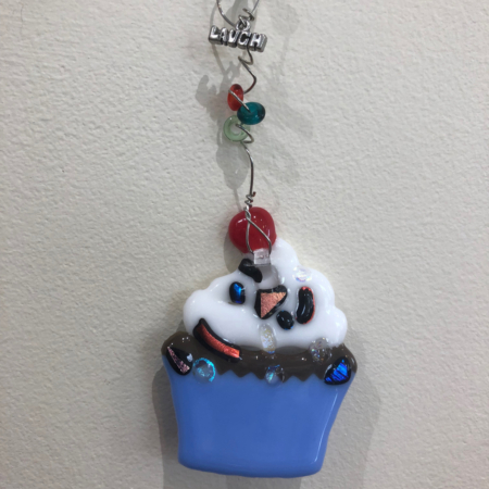 Cupcake Fused Glass Ornament