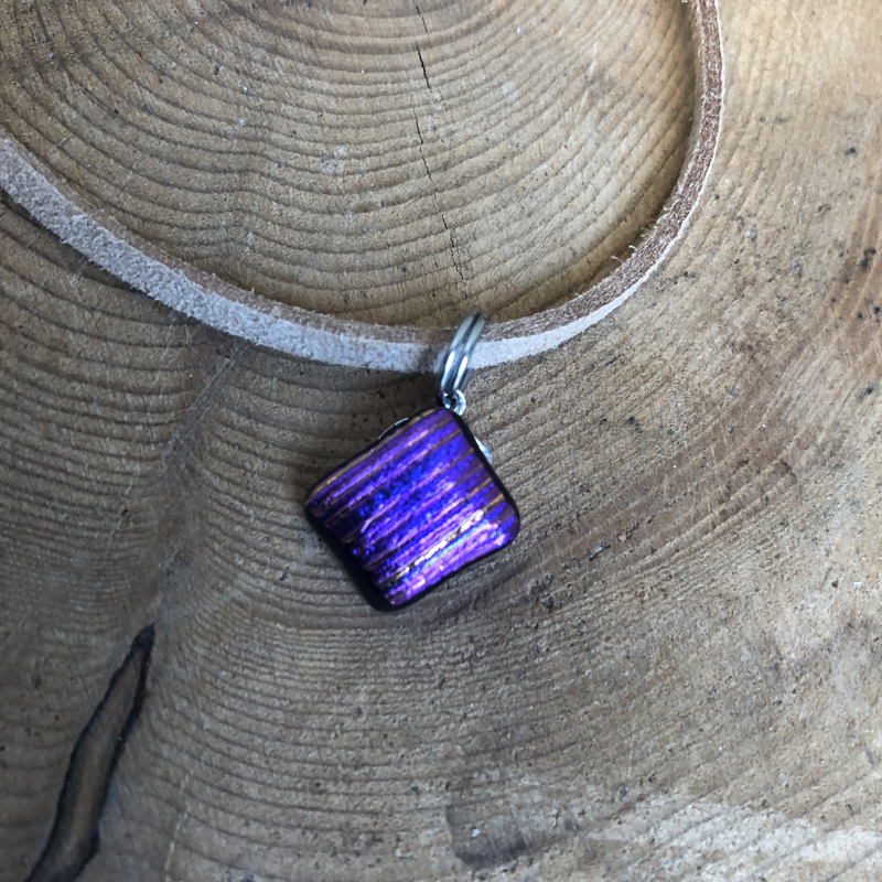 Purple Stripe Necklace Drop