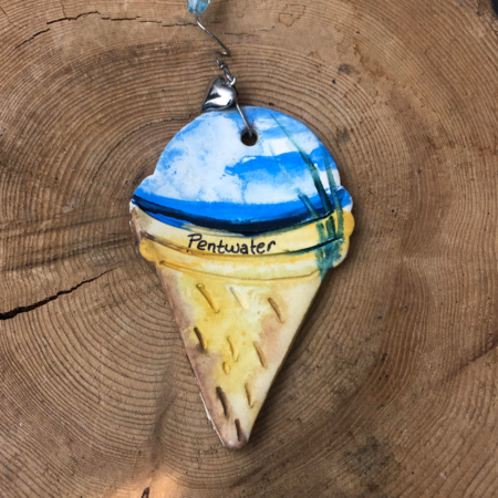 Ice Cream in Pentwater Clay Ornament