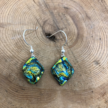 Double Vibrant Green Drop Earrings