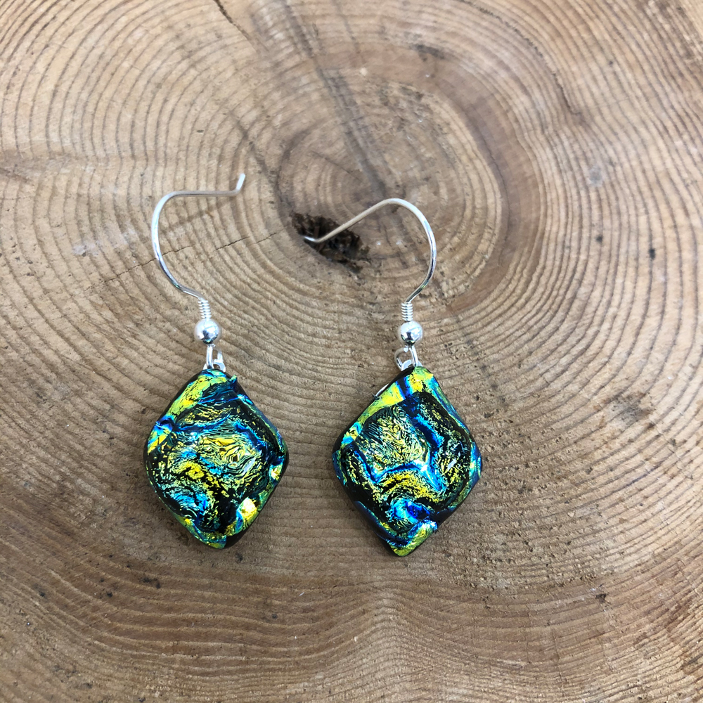 Double Vibrant Green Drop Earrings