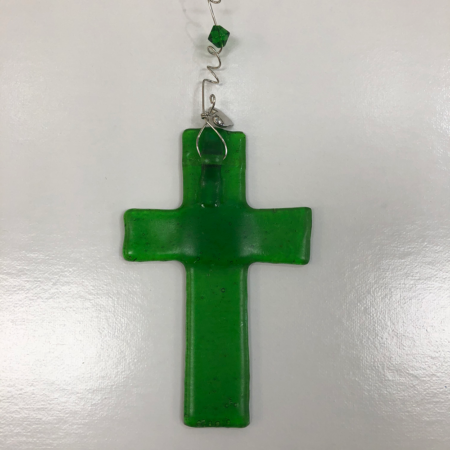 Cross Grass Green Recycled Glass