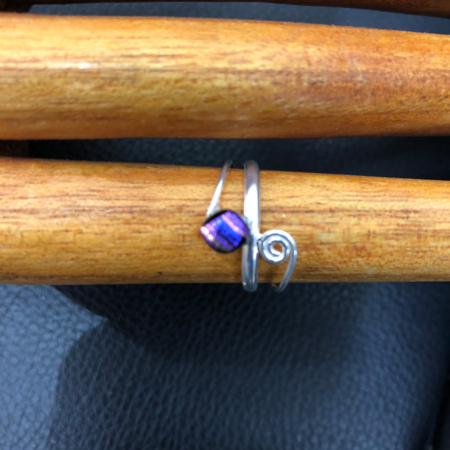 Purple Vibrance Sterling Silver Adjustable Ring