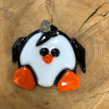 Penguin Fused Glass Ornament