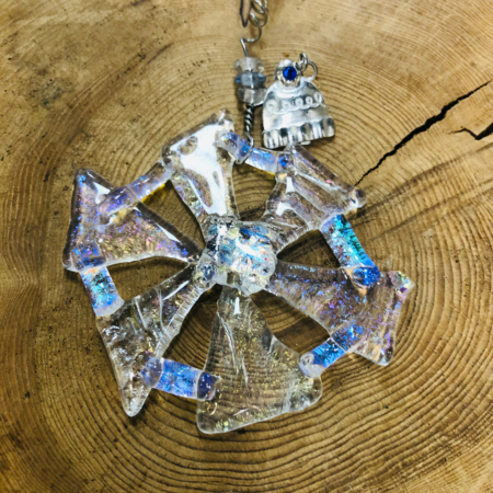Snowflake Surprise Fused Glass Ornament