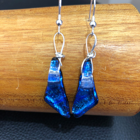Deep Blue Dangle Earrings - Layered