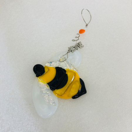 Bee-ing Cute Fused Glass Ornament