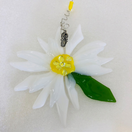 Daisy Fused Glass Ornament