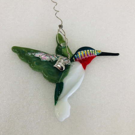 Hummingbird Fused Glass Ornament
