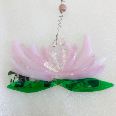 lovely water lily Fused Glass Ornament