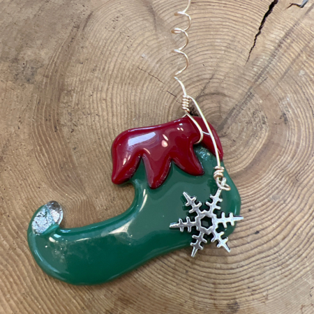 Elf bootie ornament