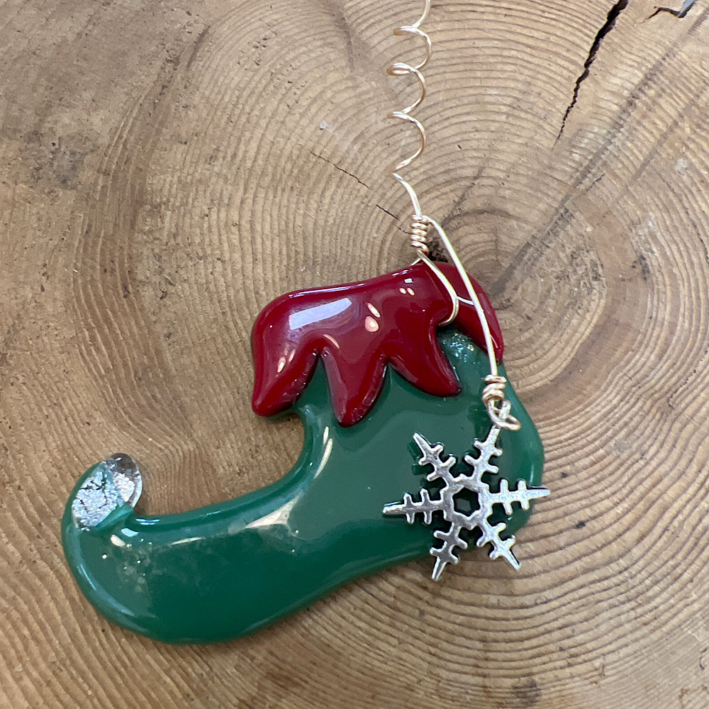 Elf bootie ornament