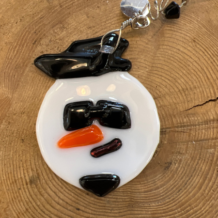 Creative Snowman Fused Glass Ornament