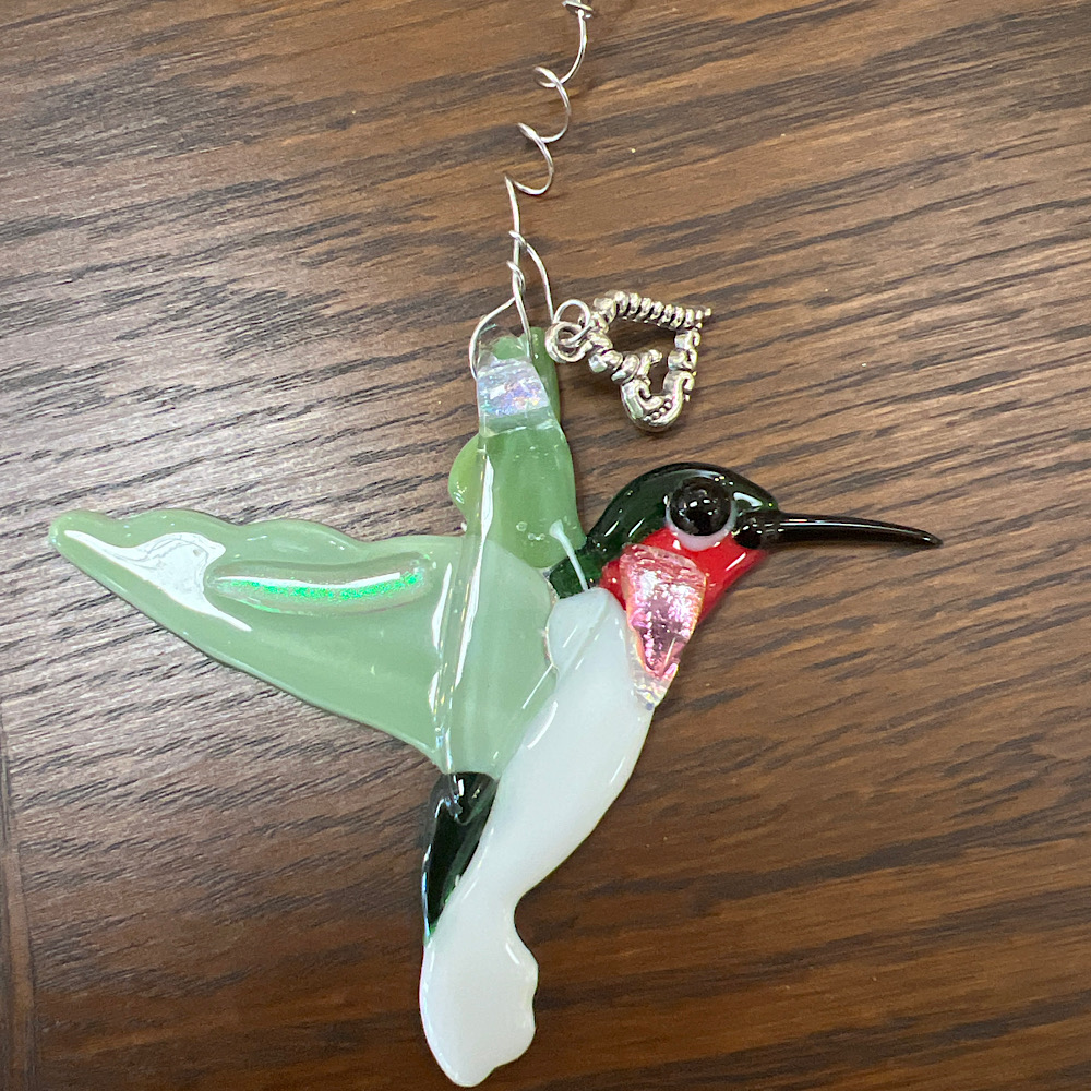 Hummingbird Fused Glass Ornament