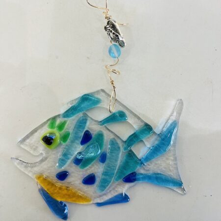 Fishy Fish Fused Glass Ornament