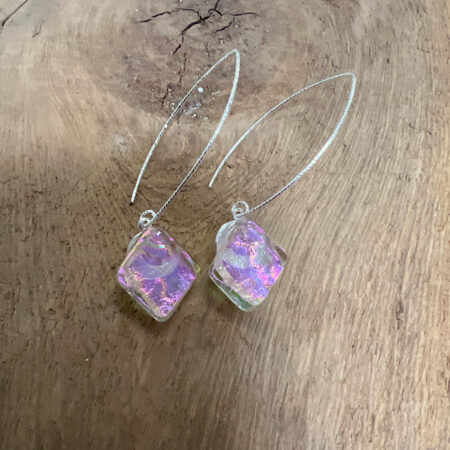 Pebbles of Pink long drop earring