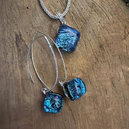 Denim Blue long drops with Pendant